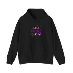 Hooded Sweatshirt - Ease Flow Fun with Shine Bright Design (Black) Grace and Hope Collective