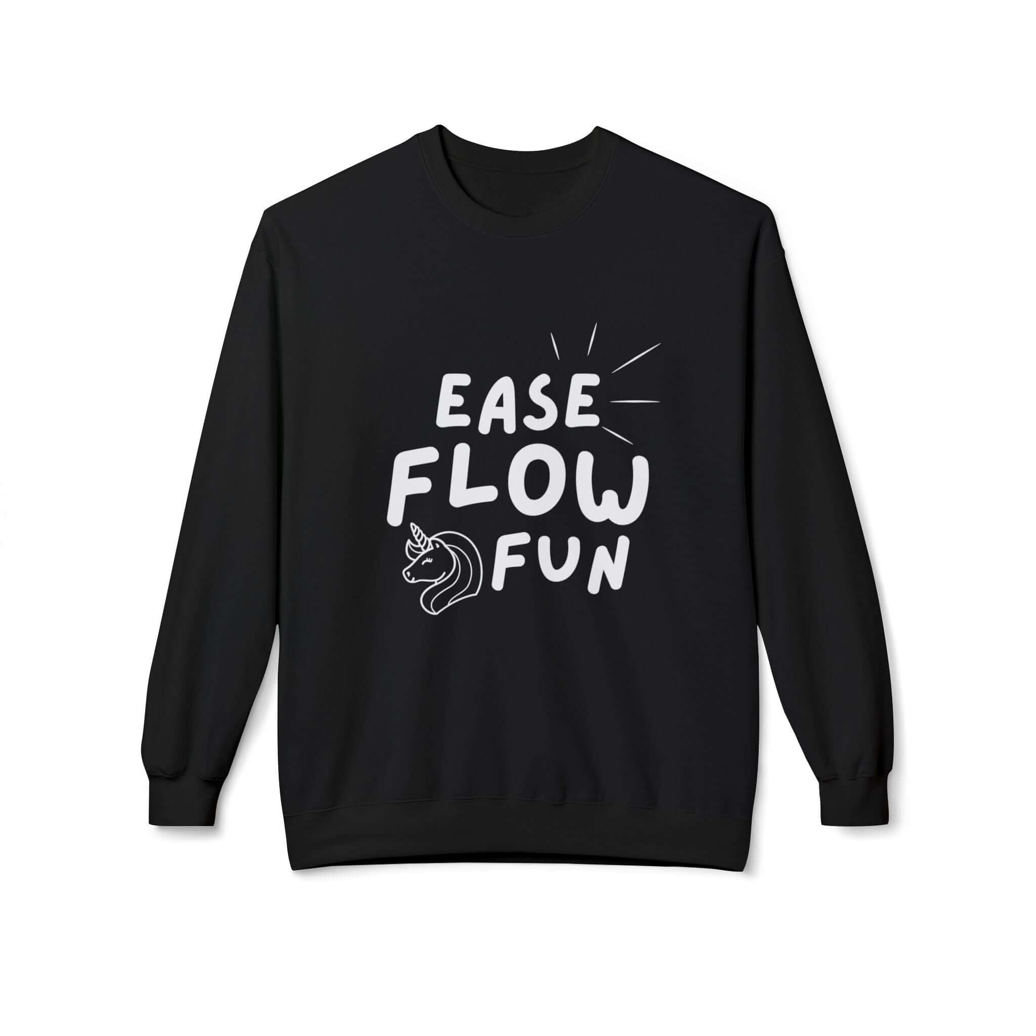 Ease, Flow, & Fun Design | Soft style Fleece Sweatshirt | Black | Grace and Hope Collective