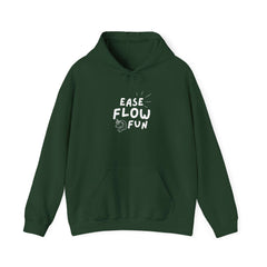 Hooded Sweatshirt - Ease Flow Fun with Shine Bright Design (Forest Green) Grace and Hope Collective