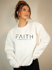 FAITH Ephesians 2:8 Cozy Crewneck Sweatshirt | White | Grace and Hope Collective