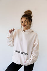 Love God. Love People | Softest Ever Hoodie | Soft Pink | Grace and Hope Collective