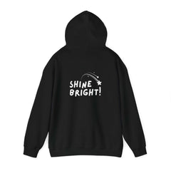 Hooded Sweatshirt - Ease Flow Fun with Shine Bright Back Design (Black) Grace and Hope Collective