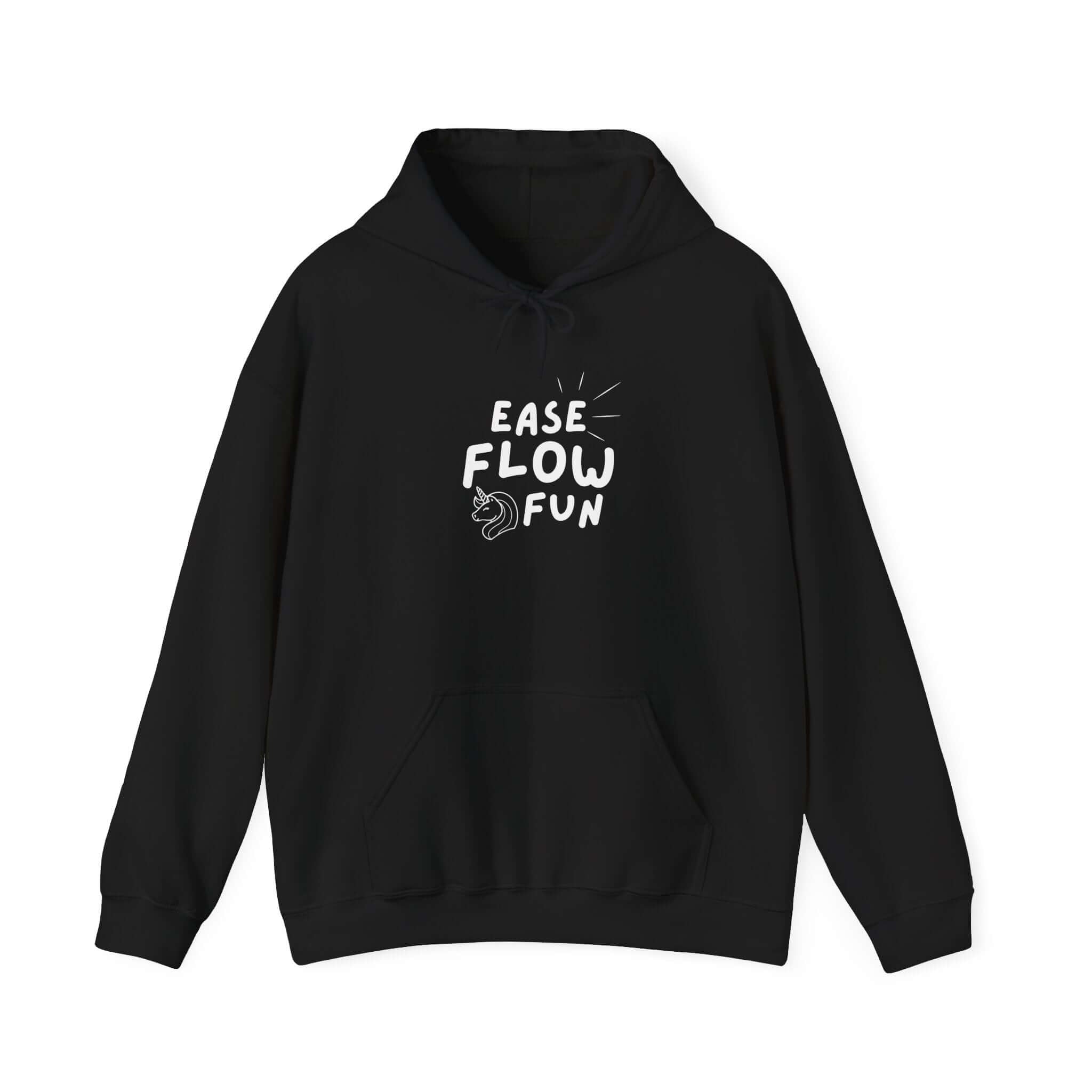 Hooded Sweatshirt - Ease Flow Fun with Shine Bright Design (Black) Grace and Hope Collective