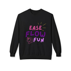 Ease, Flow, & Fun Design | Soft style Fleece Sweatshirt | Black | Grace and Hope Collective
