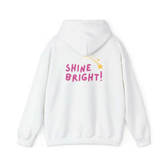Hooded Sweatshirt - Ease Flow Fun with Shine Bright Design Back (White) Grace and Hope Collective