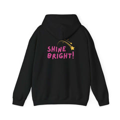 Hooded Sweatshirt - Ease Flow Fun with Shine Bright Design Back (Black) Grace and Hope Collective