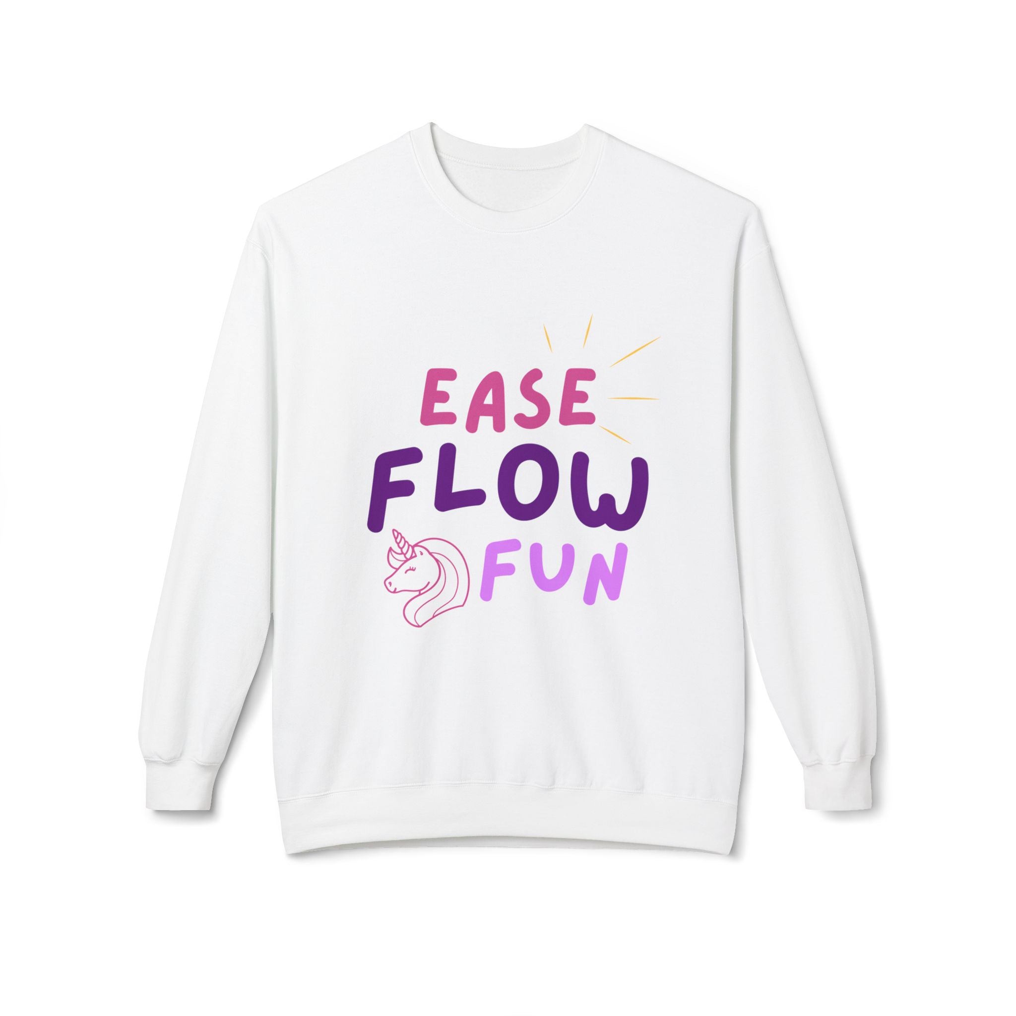 Ease, Flow, & Fun Design | Soft style Fleece Sweatshirt | White | Grace and Hope Collective