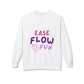 Ease, Flow, & Fun Design | Soft style Fleece Sweatshirt | White | Grace and Hope Collective