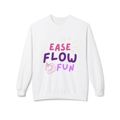 Ease, Flow, & Fun Design | Soft style Fleece Sweatshirt | White | Grace and Hope Collective