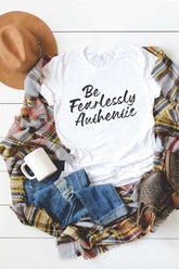 Be Fearlessly Authentic Crew Neck Softstyle Tee - Grace and Hope Collective