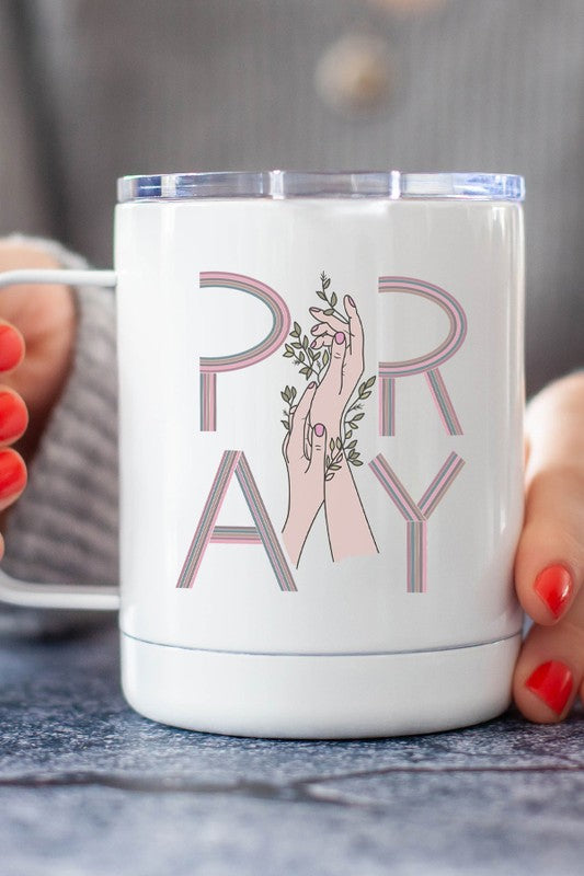 Pray Floral Hands Stainless Steel Travel Cup | Grace and Hope Collective