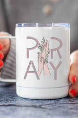 Pray Floral Hands Stainless Steel Travel Cup | Grace and Hope Collective