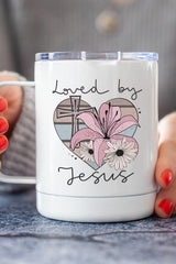 Loved By Jesus Floral Heart Travel Cup | Grace and Hope Collective