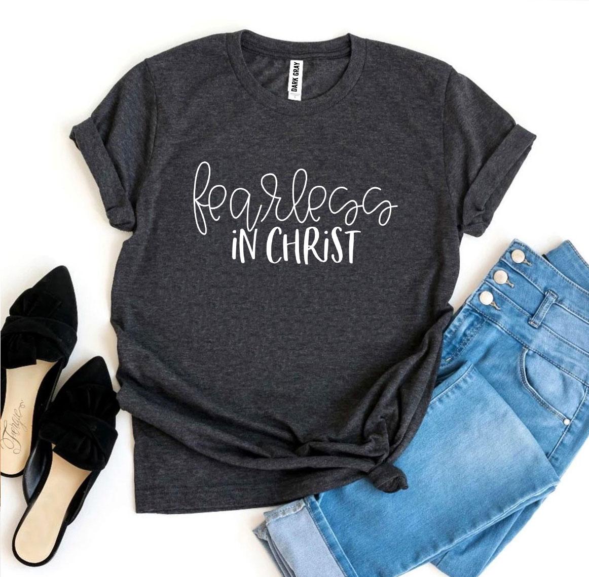 Fearless In Christ Tee Shirt | Dark Grey | Grace and Hope Collective
