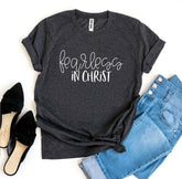 Fearless In Christ Tee Shirt | Dark Grey | Grace and Hope Collective