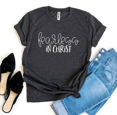 Fearless In Christ Tee Shirt | Dark Grey | Grace and Hope Collective