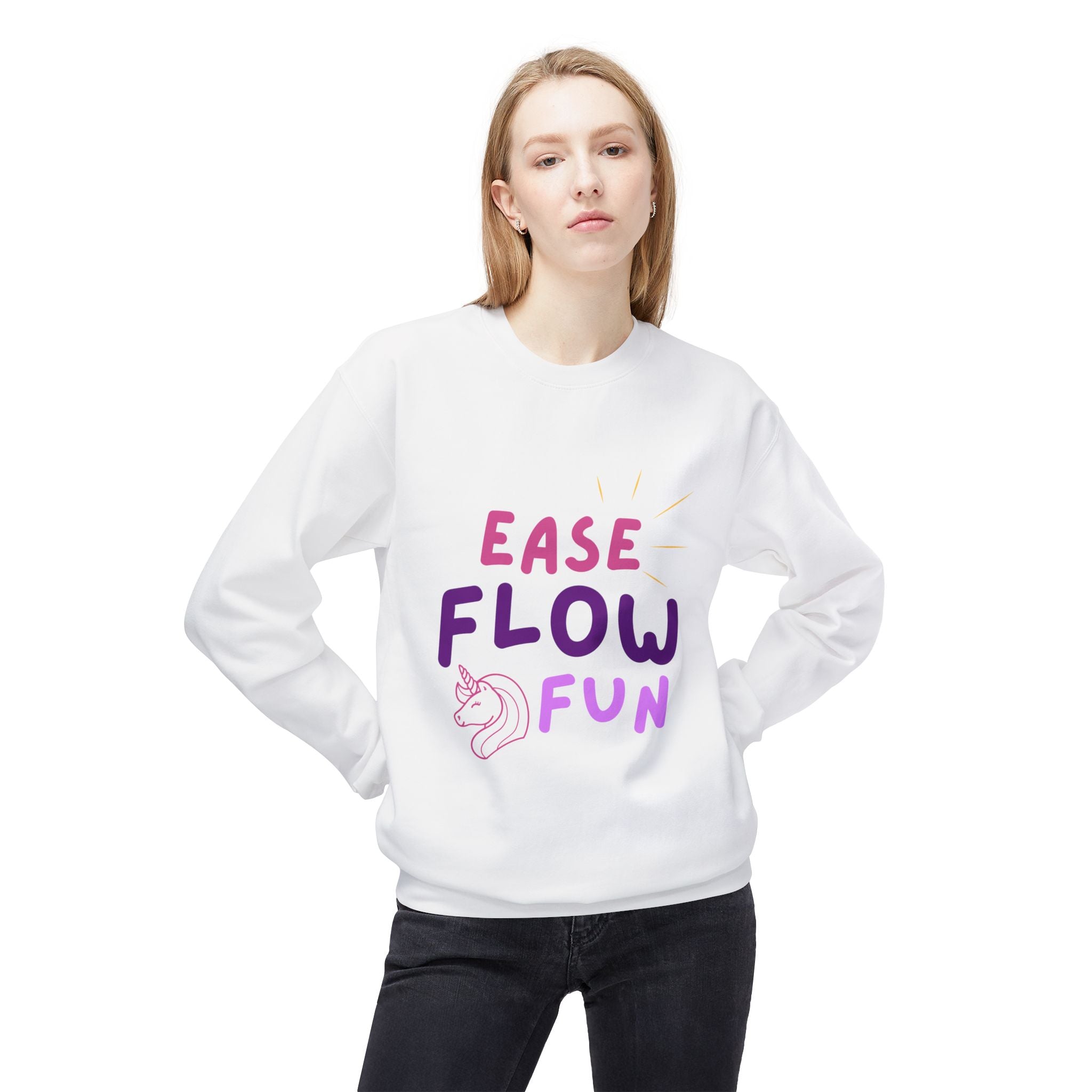 Softstyle Fleece Sweatshirt - Ease, Flow, & Fun Design