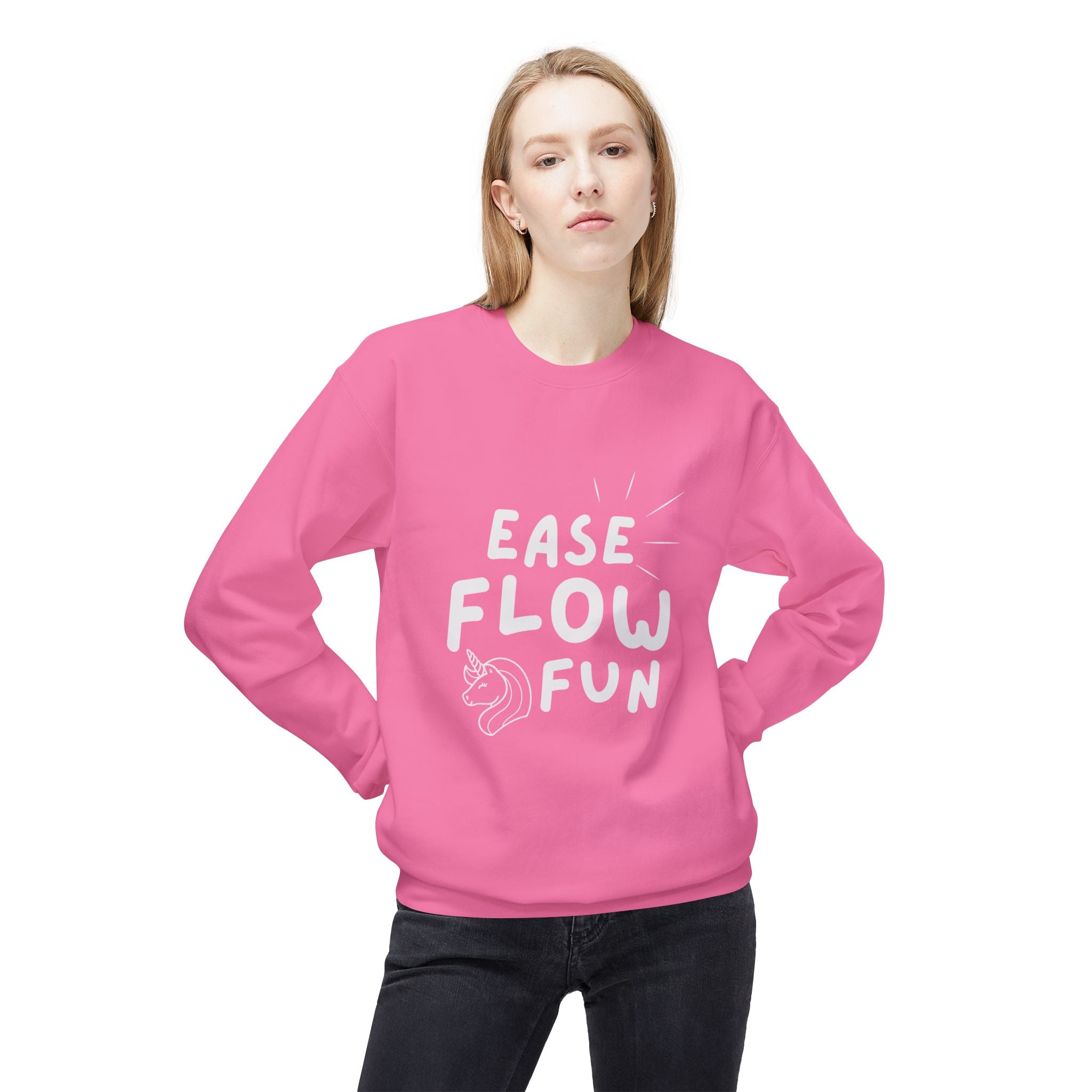 Softstyle Fleece Sweatshirt - Ease, Flow, & Fun Design