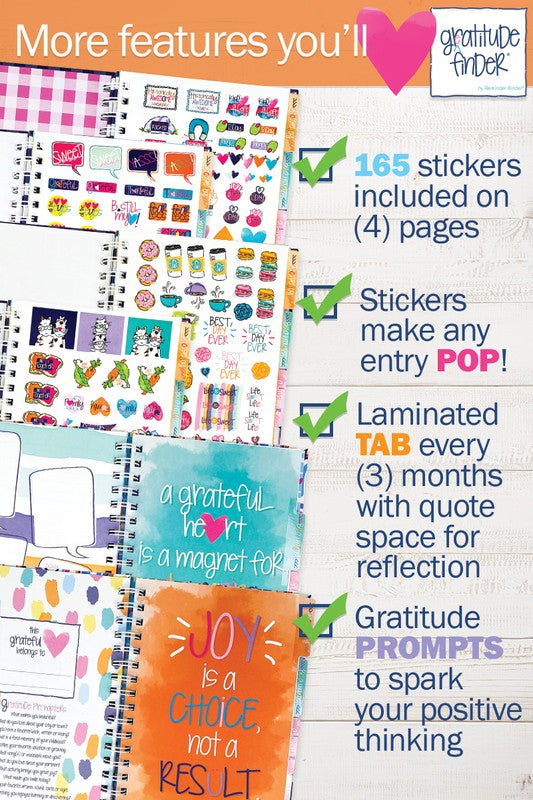 NEW - Gratitude Journal with Stickers Non-Dated 52-Week