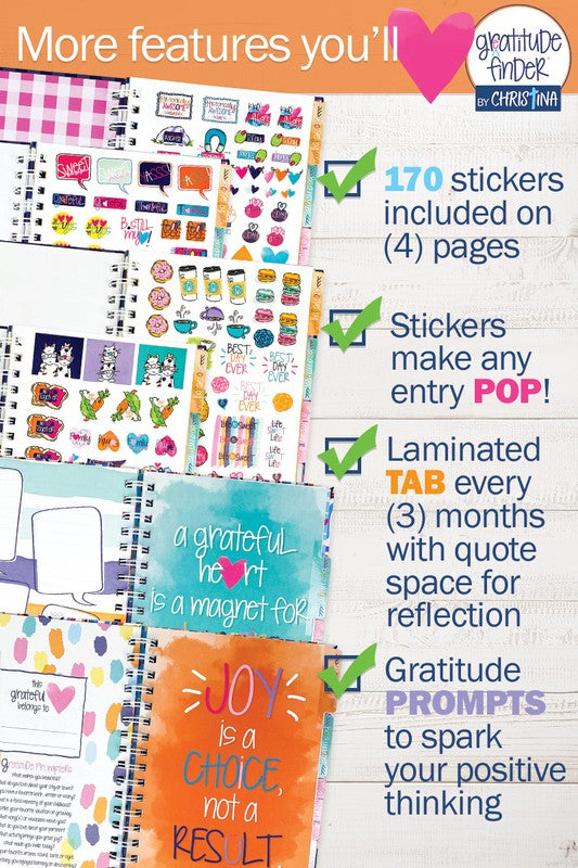 NEW - Faith-Based Gratitude Journal w Stickers 52-Week